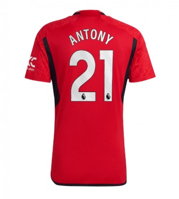 Manchester United Antony #21 Primera Equipación 2023-24 Manga Corta